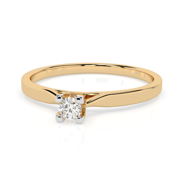 0,06 Karat Diamant Verlobungsring mit 1 Diamanten, Gelbgold 585 / 14K, Weite 66 mm, Gewicht ca. 1.5 g.