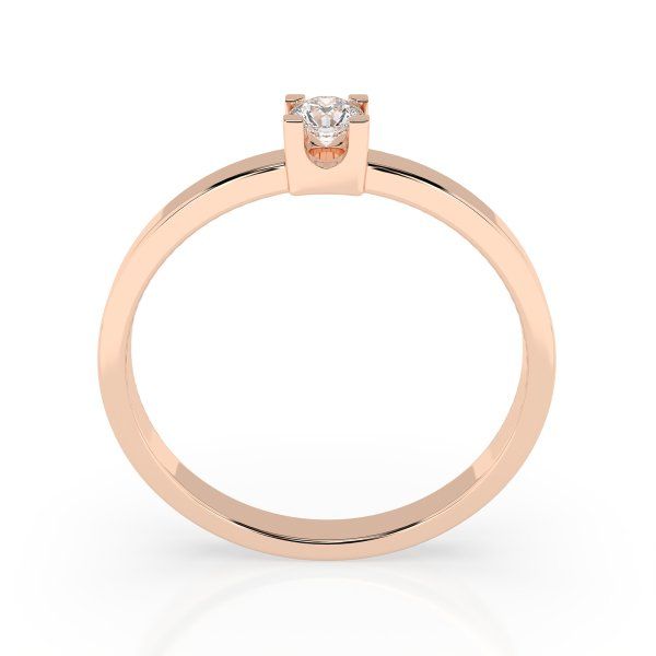 0,10 Karat Diamant Verlobungsring mit 1 Diamanten, Rotgold 585 / 14K, Weite 66 mm, Gewicht ca. 1.5 g.