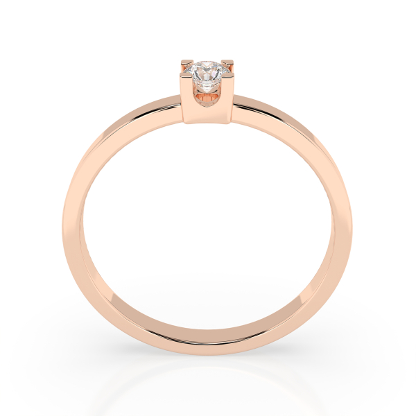 0,10 Karat Diamant Verlobungsring mit 1 Diamanten, Rotgold 585 / 14K, Weite 68 mm, Gewicht ca. 1.5 g.