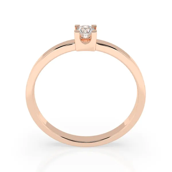 0,10 Karat Diamant Verlobungsring mit 1 Diamanten, Rotgold 585 / 14K