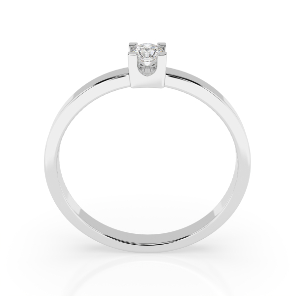 0,10 Karat Diamant Verlobungsring mit 1 Diamanten, Weißgold 585 / 14K, Weite 55 mm, Gewicht ca. 1.5 g.