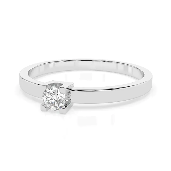 0,10 Karat Diamant Verlobungsring mit 1 Diamanten, Weißgold 585 / 14K