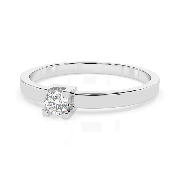 0,10 Karat Diamant Verlobungsring mit 1 Diamanten, Weißgold 585 / 14K, Weite 55 mm, Gewicht ca. 1.5 g.