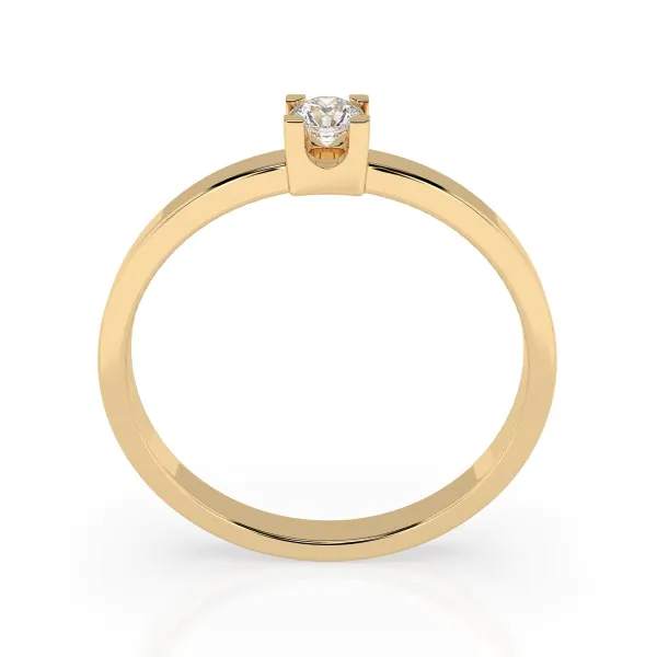 0,10 Karat Diamant Verlobungsring mit 1 Diamanten, Gelbgold 585 / 14K