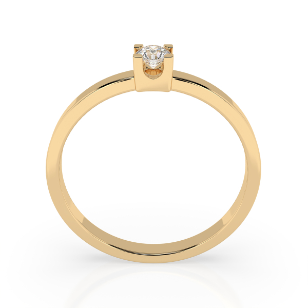 0,10 Karat Diamant Verlobungsring mit 1 Diamanten, Gelbgold 585 / 14K, Weite 50 mm, Gewicht ca. 1.5 g.