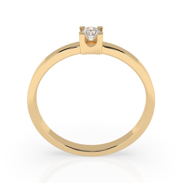 0,10 Karat Diamant Verlobungsring mit 1 Diamanten, Gelbgold 585 / 14K, Weite 53 mm, Gewicht ca. 1.5 g.