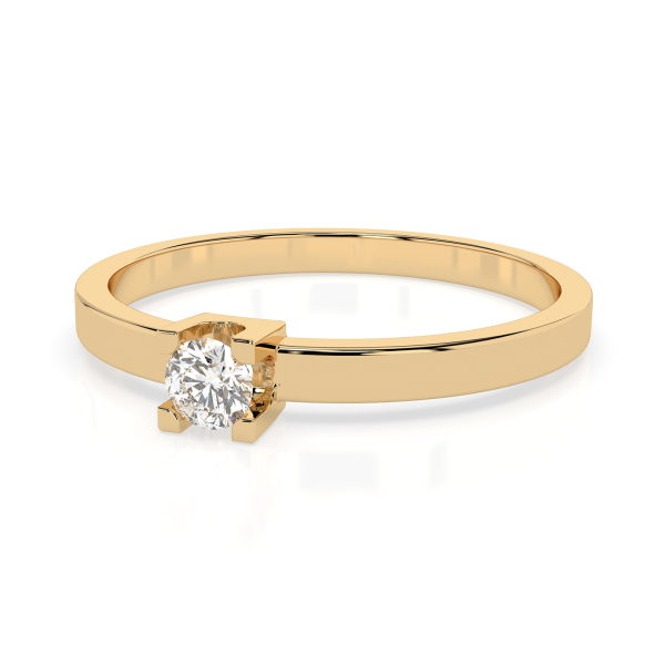 0,10 Karat Diamant Verlobungsring mit 1 Diamanten, Gelbgold 585 / 14K, Gewicht ca. 1.5 g.