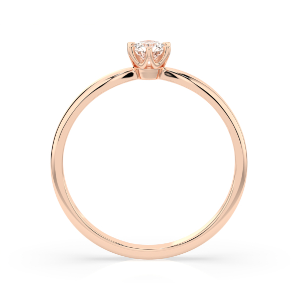0,10 Karat Diamant Verlobungsring mit 1 Diamanten, Rotgold 585 / 14K, Weite 47 mm, Gewicht ca. 1.6 g.