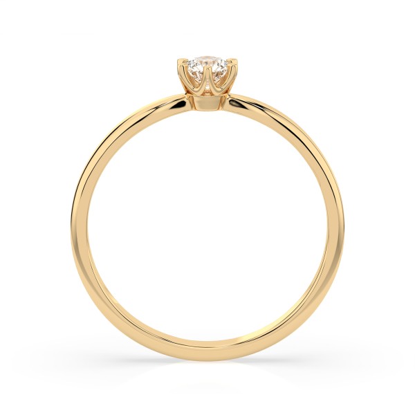 0,10 Karat Diamant Verlobungsring mit 1 Diamanten, Gelbgold 585 / 14K, Weite 63 mm, Gewicht ca. 1.6 g.