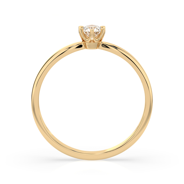 0,10 Karat Diamant Verlobungsring mit 1 Diamanten, Gelbgold 585 / 14K, Weite 67 mm, Gewicht ca. 1.6 g.