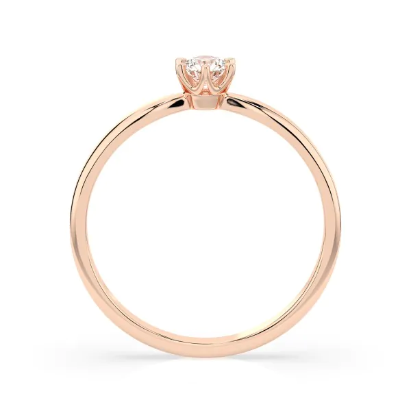 0,20 Karat Diamant Verlobungsring mit 1 Diamanten, Rotgold 585 / 14K