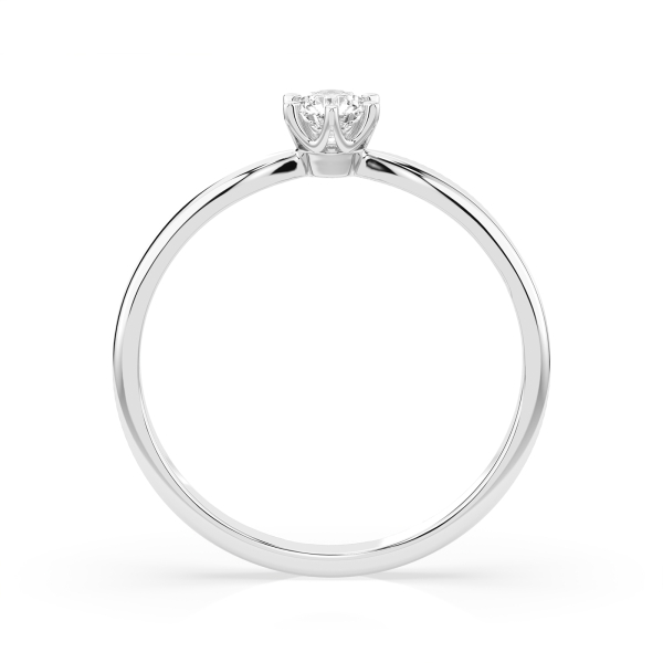 0,20 Karat Diamant Verlobungsring mit 1 Diamanten, Weißgold 585 / 14K, Weite 58 mm, Gewicht ca. 2.1 g.