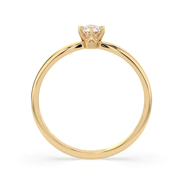 0,20 Karat Diamant Verlobungsring mit 1 Diamanten, Gelbgold 585 / 14K