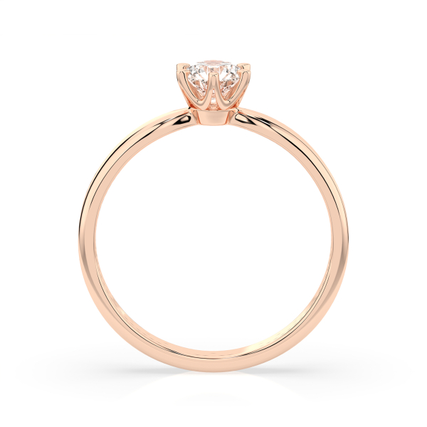 0,30 Karat Diamant Verlobungsring mit 1 Diamanten, Rotgold 585 / 14K, Weite 60 mm, Gewicht ca. 1.8 g.