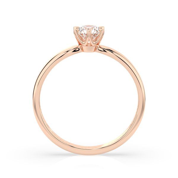 0,30 Karat Diamant Verlobungsring mit 1 Diamanten, Rotgold 585 / 14K, Weite 49 mm, Gewicht ca. 1.8 g.