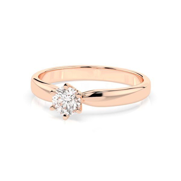 0,30 Karat Diamant Verlobungsring mit 1 Diamanten, Rotgold 585 / 14K, Weite 63 mm, Gewicht ca. 1.8 g.