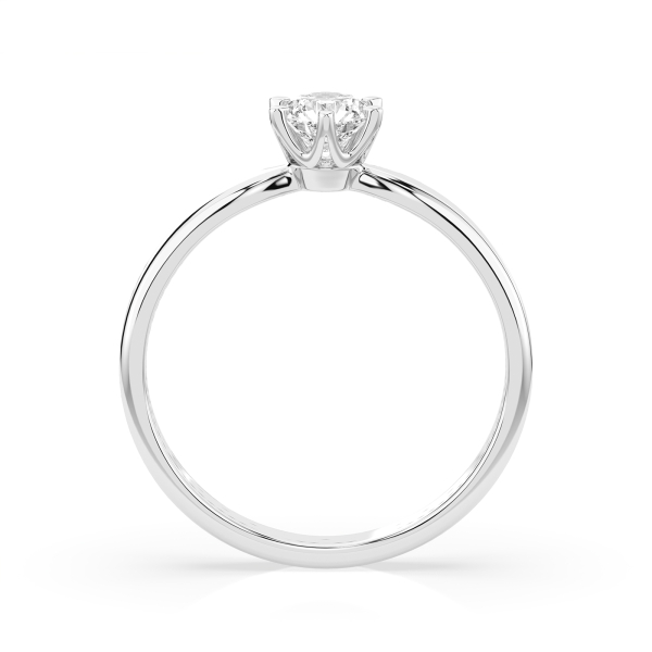 0,30 Karat Diamant Verlobungsring mit 1 Diamanten, Weißgold 585 / 14K, Weite 64 mm, Gewicht ca. 1.8 g.