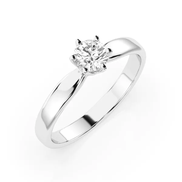 0,30 Karat Diamant Verlobungsring mit 1 Diamanten, Weißgold 585 / 14K, Weite 53 mm, Gewicht ca. 1.8 g.