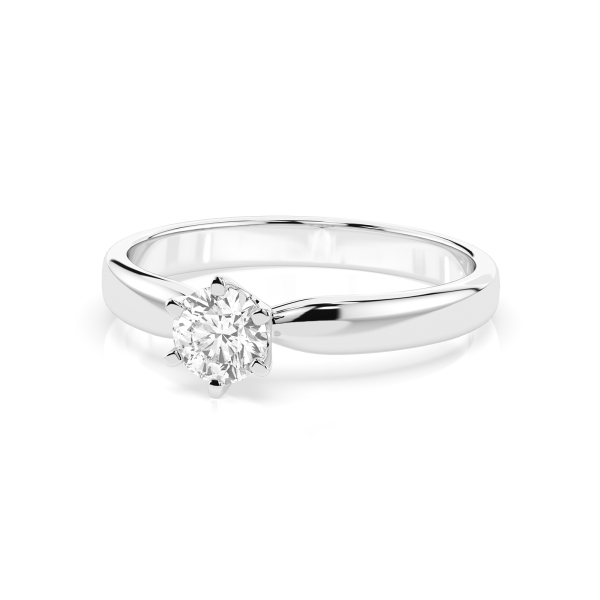 0,30 Karat Diamant Verlobungsring mit 1 Diamanten, Weißgold 585 / 14K, Weite 65 mm, Gewicht ca. 1.8 g.