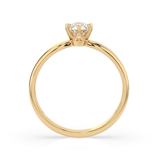 0,30 Karat Diamant Verlobungsring mit 1 Diamanten, Gelbgold 585 / 14K, Weite 71 mm, Gewicht ca. 1.8 g.