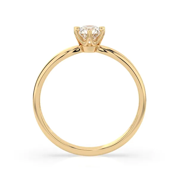 0,30 Karat Diamant Verlobungsring mit 1 Diamanten, Gelbgold 585 / 14K,