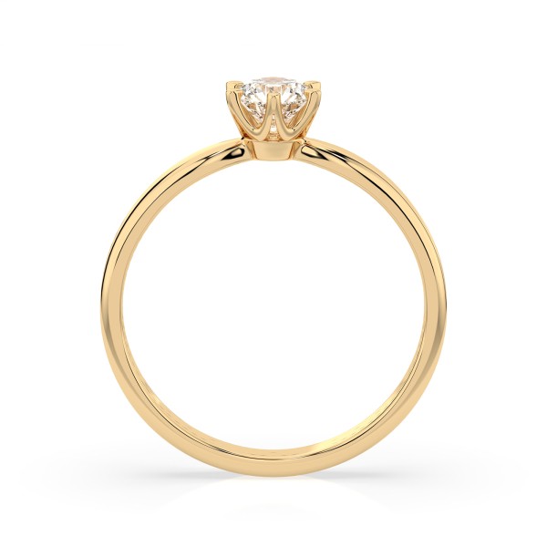 0,30 Karat Diamant Verlobungsring mit 1 Diamanten, Gelbgold 585 / 14K, Weite 52 mm, Gewicht ca. 1.8 g.