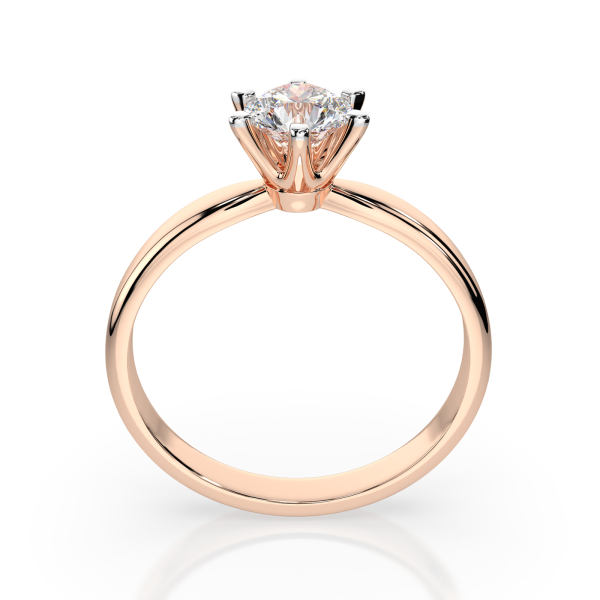 0,40 Karat Diamant Verlobungsring mit 1 Diamanten, Rotgold 585 / 14K, Weite 70 mm, Gewicht ca. 2.1 g.