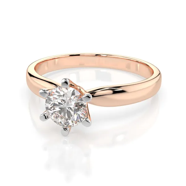 0,40 Karat Diamant Verlobungsring mit 1 Diamanten, Rotgold 585 / 14K