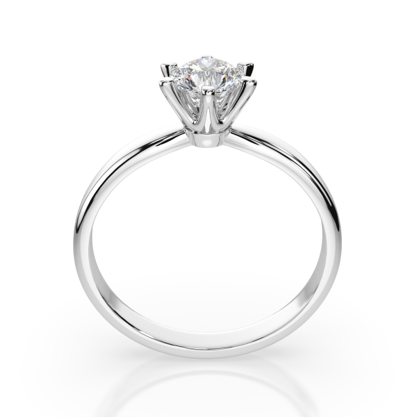 0,40 Karat Diamant Verlobungsring mit 1 Diamanten, Weißgold 585 / 14K, Weite 57 mm, Gewicht ca. 2.1 g.