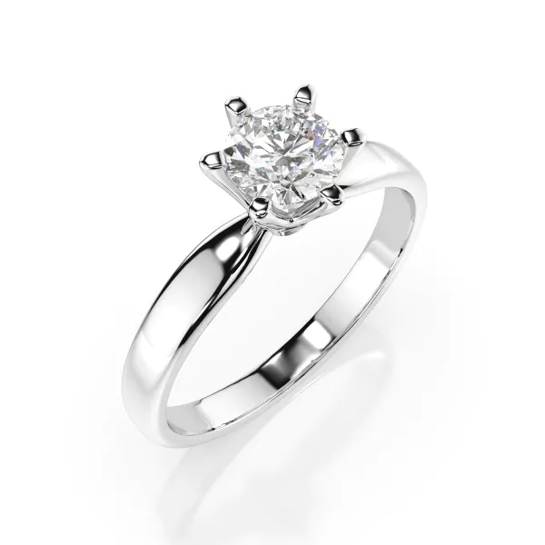 0,40 Karat Diamant Verlobungsring mit 1 Diamanten, Weißgold 585 / 14K, Weite 49 mm, Gewicht ca. 2.1 g.