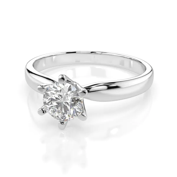 0,40 Karat Diamant Verlobungsring mit 1 Diamanten, Weißgold 585 / 14K