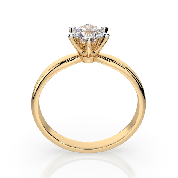 0,40 Karat Diamant Verlobungsring mit 1 Diamanten, Gelbgold 585 / 14K, Weite 60 mm, Gewicht ca. 2.1 g.
