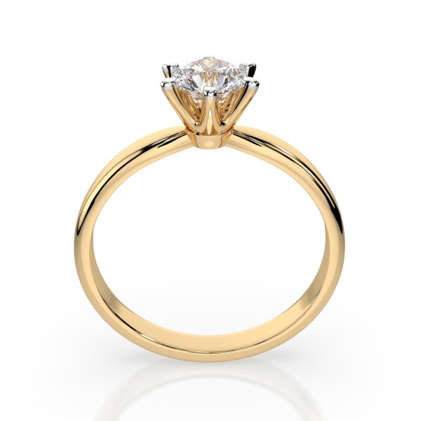 0,40 Karat Diamant Verlobungsring mit 1 Diamanten, Gelbgold 585 / 14K, Weite 54 mm, Gewicht ca. 2.1 g.