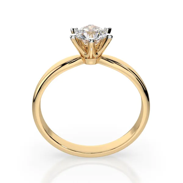 0,5 Karat Diamant Verlobungsring mit 1 Diamanten, Gelbgold 585 / 14K