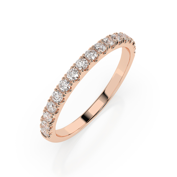 0,34 Karat Diamant Verlobungsring mit 17 Diamanten, Rotgold 585 / 14K, Weite 48 mm, Gewicht ca. 1.4 g.