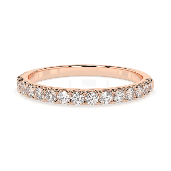 0,34 Karat Diamant Verlobungsring mit 17 Diamanten, Rotgold 585 / 14K, Weite 48 mm, Gewicht ca. 1.4 g.