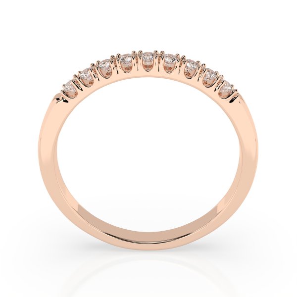 0,18 Karat Diamant Verlobungsring mit 9 Diamanten, Rotgold 585 / 14K, Weite 47 mm, Gewicht ca. 1.6 g.