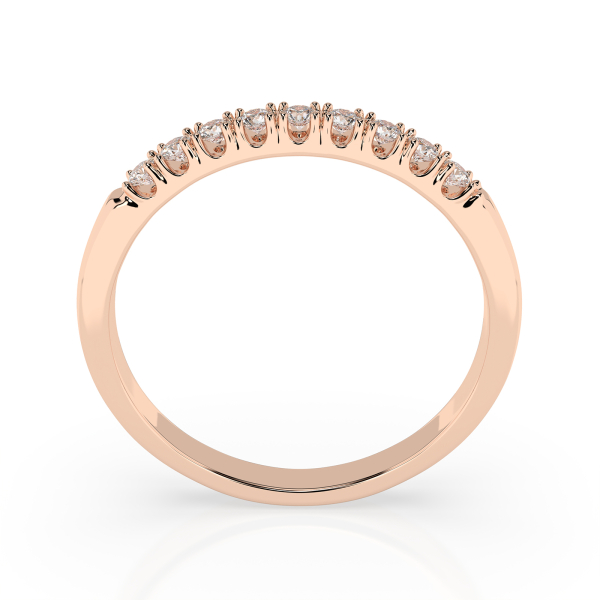 0,18 Karat Diamant Verlobungsring mit 9 Diamanten, Rotgold 585 / 14K, Weite 61 mm, Gewicht ca. 1.6 g.