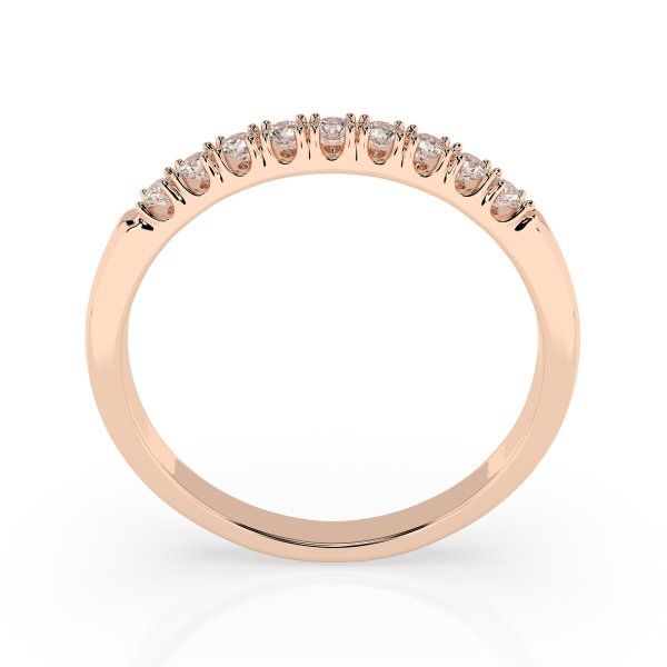 0,18 Karat Diamant Verlobungsring mit 9 Diamanten, Rotgold 585 / 14K, Weite 62 mm, Gewicht ca. 1.6 g.