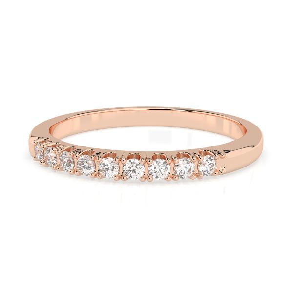 0,18 Karat Diamant Verlobungsring mit 9 Diamanten, Rotgold 585 / 14K, Weite 61 mm, Gewicht ca. 1.6 g.