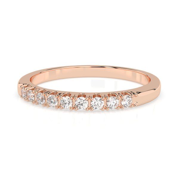 0,18 Karat Diamant Verlobungsring mit 9 Diamanten, Rotgold 585 / 14K, Weite 52 mm, Gewicht ca. 1.6 g.