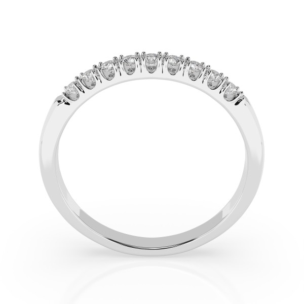 0,18 Karat Diamant Verlobungsring mit 9 Diamanten, Weißgold 585 / 14K, Weite 48 mm, Gewicht ca. 1.6 g.