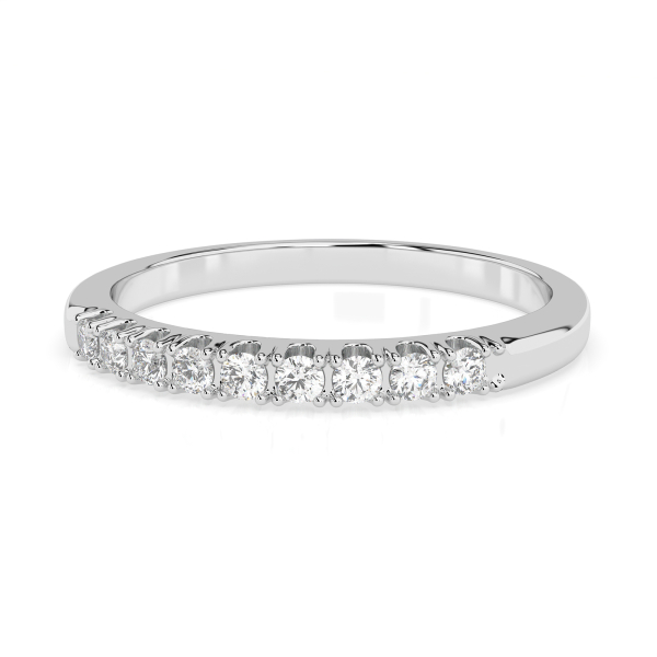 0,18 Karat Diamant Verlobungsring mit 9 Diamanten, Weißgold 585 / 14K, Gewicht ca. 1.6 g.