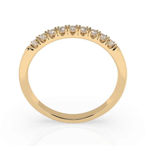 0,18 Karat Diamant Verlobungsring mit 9 Diamanten, Gelbgold 585 / 14K, Weite 65 mm, Gewicht ca. 1.6 g.
