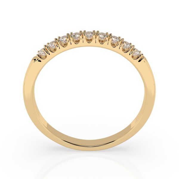 0,18 Karat Diamant Verlobungsring mit 9 Diamanten, Gelbgold 585 / 14K, Weite 67 mm, Gewicht ca. 1.6 g.