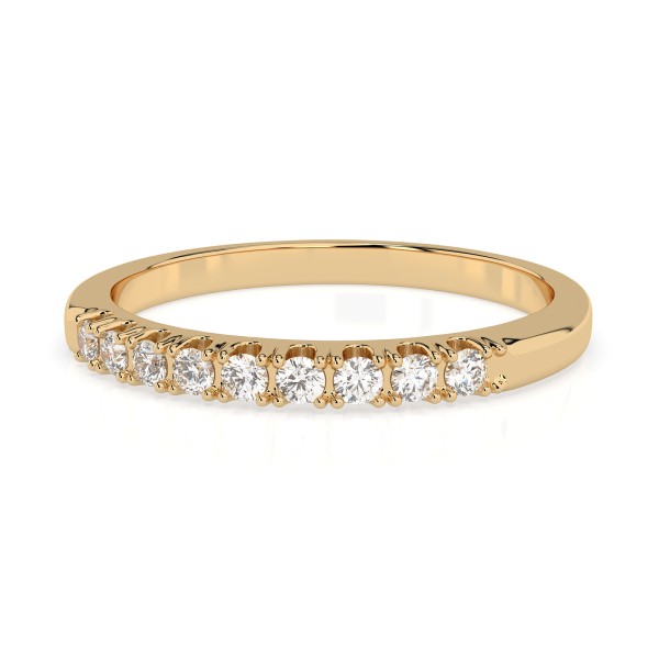 0,18 Karat Diamant Verlobungsring mit 9 Diamanten, Gelbgold 585 / 14K, Weite 62 mm, Gewicht ca. 1.6 g.