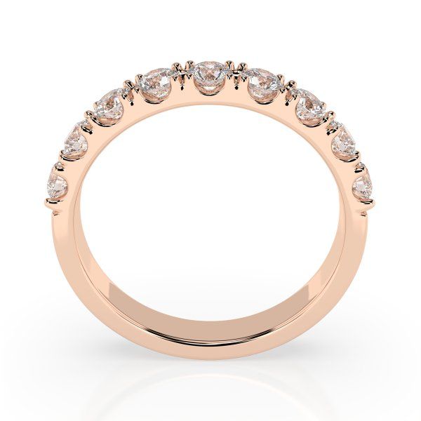 0,78 Karat Diamant Verlobungsring mit 9 Diamanten, Rotgold 585 / 14K, Weite 64 mm, Gewicht ca. 3.0 g.