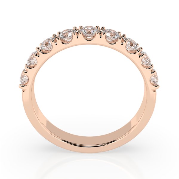 0,78 Karat Diamant Verlobungsring mit 9 Diamanten, Rotgold 585 / 14K, Weite 50 mm, Gewicht ca. 3.0 g.