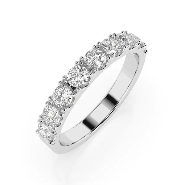 0,78 Karat Diamant Memoire Ring mit 9 Diamanten, Weißgold 585 / 14K, Weite 59 mm, Gewicht ca.