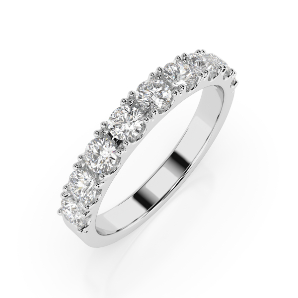 0,78 Karat Diamant Verlobungsring mit 9 Diamanten, Weißgold 585 / 14K, Weite 65 mm, Gewicht ca. 3.0 g.